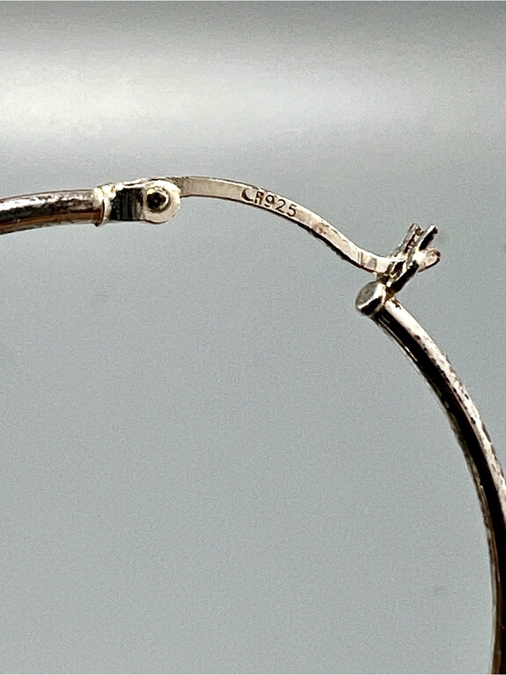 Sterling Silver Beaded Hoop Earrings - Silver - Picture 5 of 5